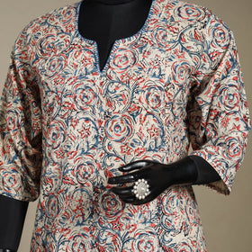 Beige - pedana natural dyed cotton a-line hand embroidery