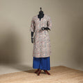 Beige - pedana natural dyed cotton a-line hand embroidery