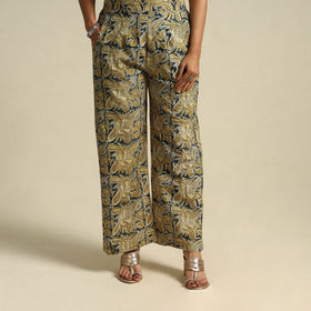  Beige Pedana Block Print Cotton Kalamkari Palazzo