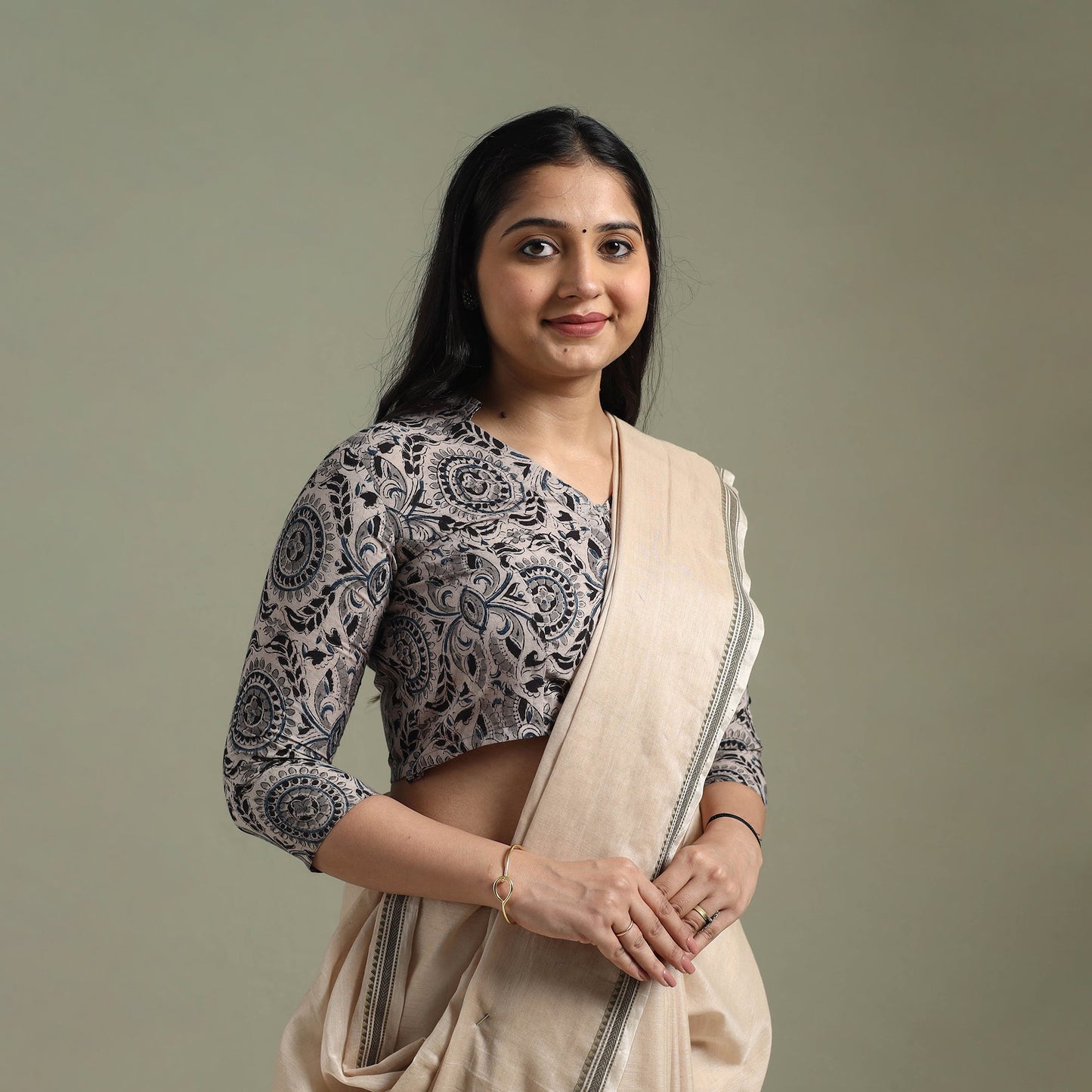Beige - pedana hand block print cotton natural dyed