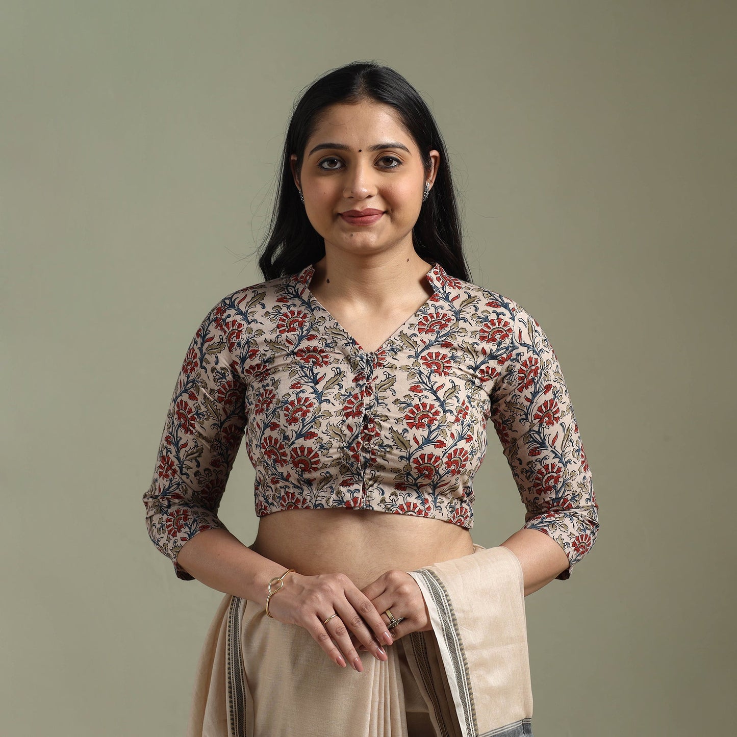 Beige - pedana hand block print cotton natural dyed