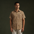 Pedana hand block print natural dyed cotton half sleeve men