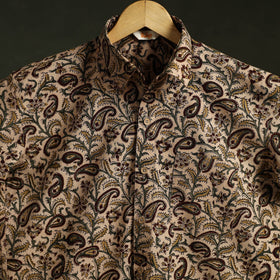 Pedana hand block print natural dyed cotton half sleeve men
