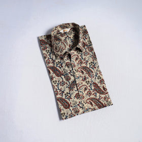Pedana hand block print natural dyed cotton half sleeve men