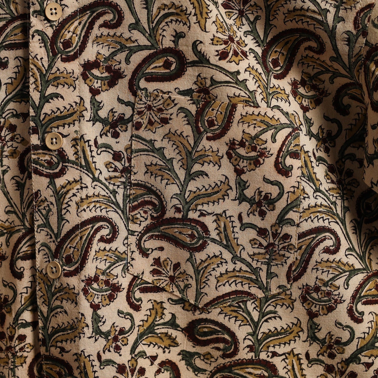 Pedana hand block print natural dyed cotton half sleeve men