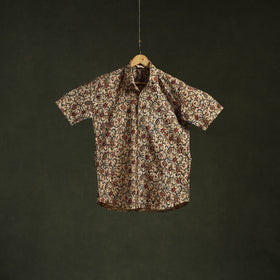 Pedana hand block print natural dyed cotton half sleeve men