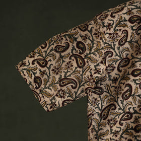 Pedana hand block print natural dyed cotton half sleeve men