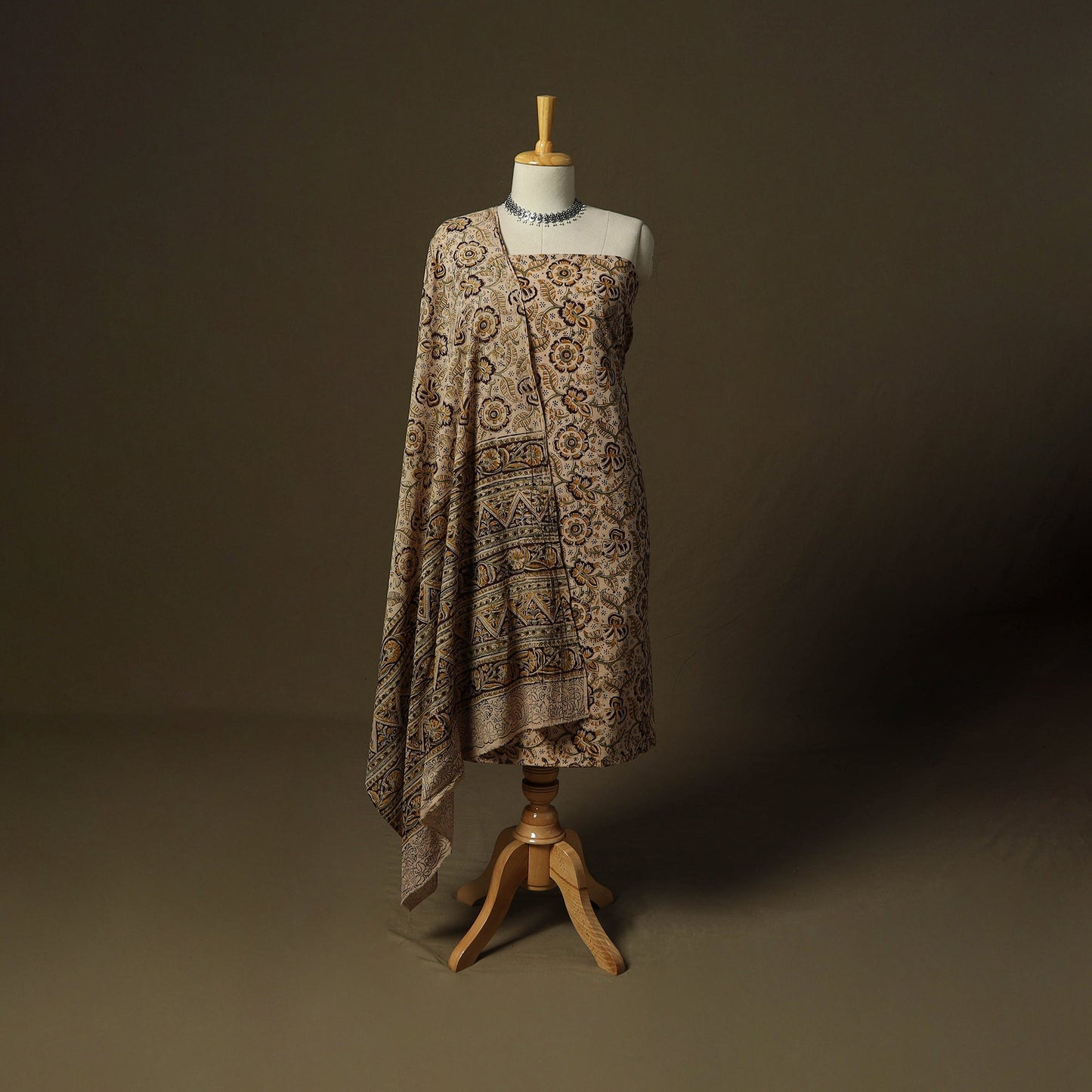 Pedana hand block print natural dyed cotton kalamkari 2pc