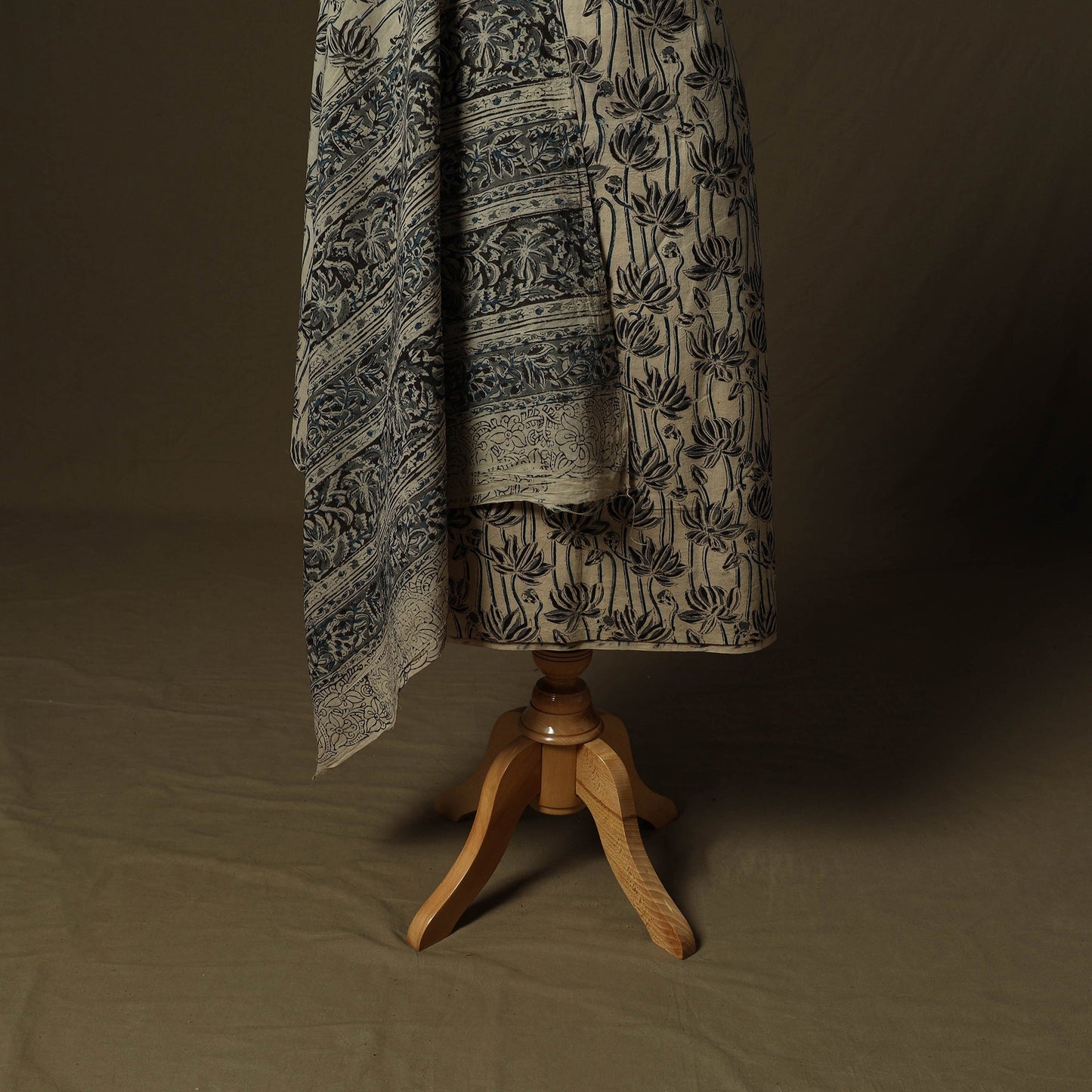 Pedana hand block print natural dyed cotton kalamkari 2pc
