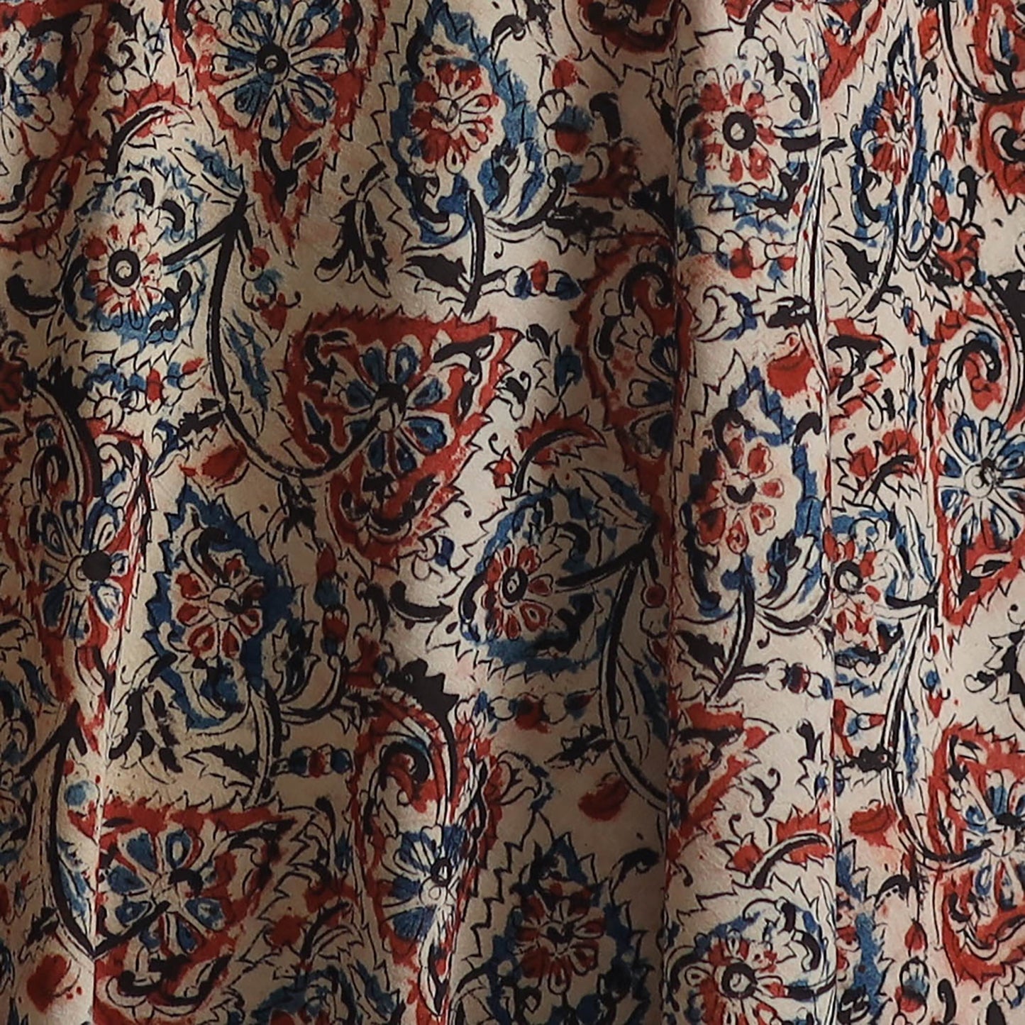 Pedana hand block print natural dyed cotton kalamkari