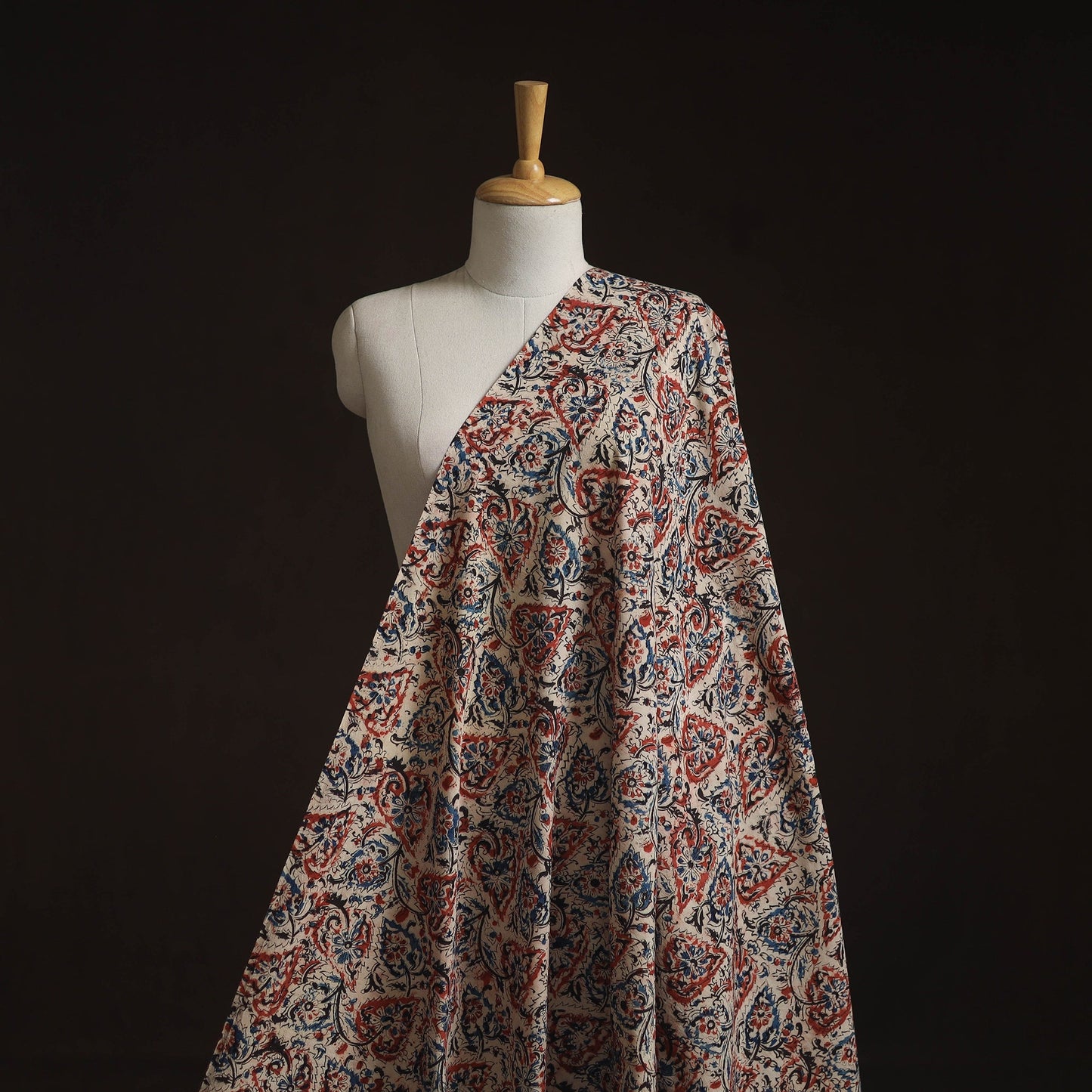 Pedana hand block print natural dyed cotton kalamkari