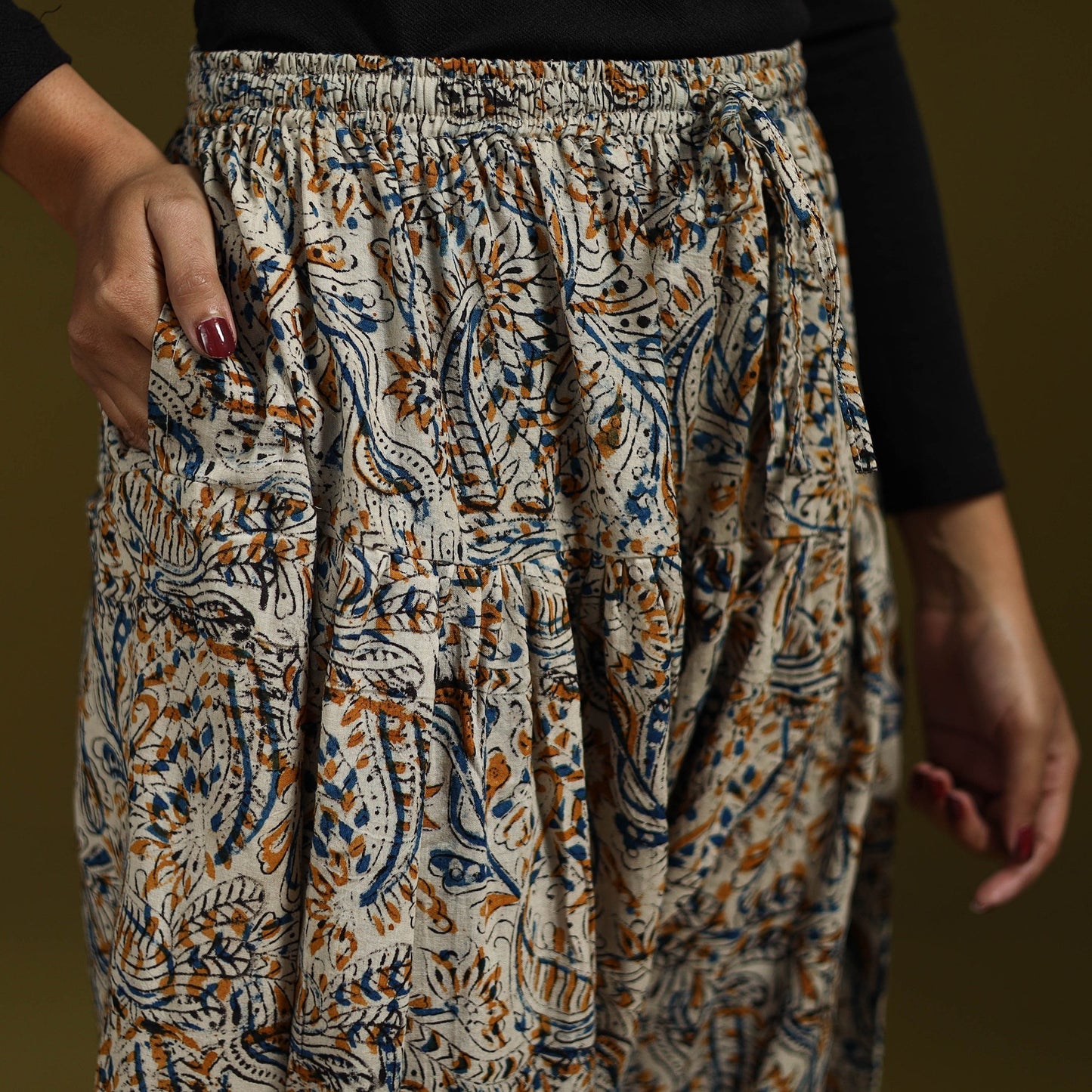 Pedana hand natural dyed cotton kalamkari salwar 07