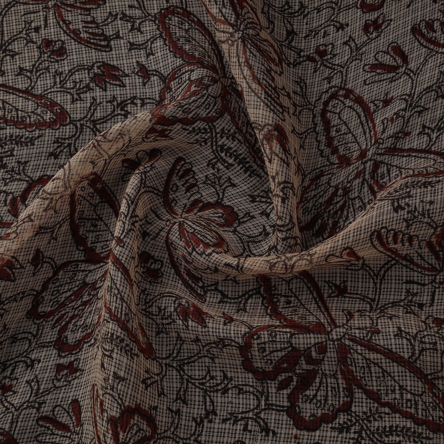 Pedana hand block print natural dyed kota doria cotton
