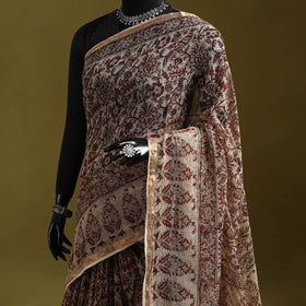 Pedana hand block print natural dyed kota doria cotton