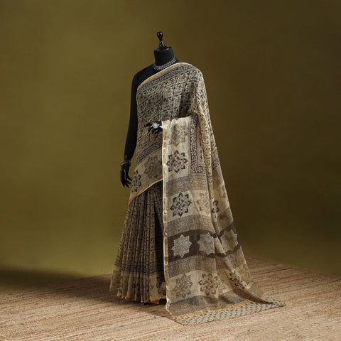 Pedana hand block print natural dyed kota doria cotton