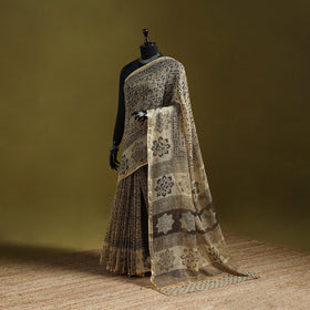 Pedana hand block print natural dyed kota doria cotton