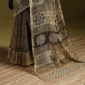Pedana hand block print natural dyed kota doria cotton
