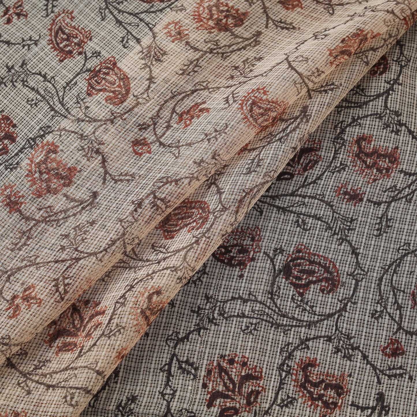 Pedana hand block print natural dyed kota doria cotton