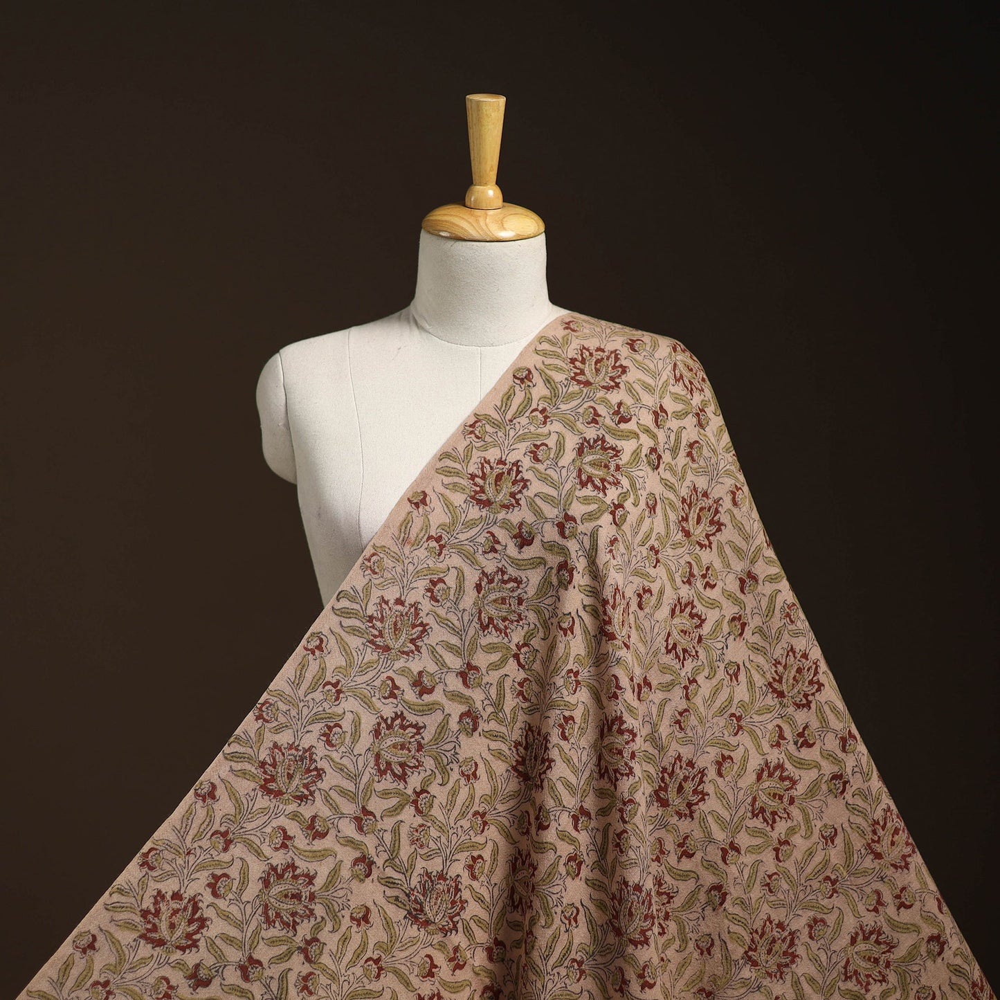 Beige - pedana handwoven wool natural dyed kalamkari fabric