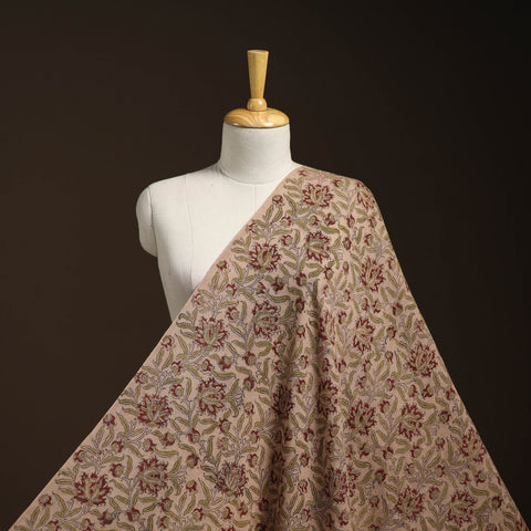 Beige - pedana handwoven wool natural dyed kalamkari fabric