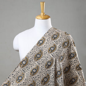 Beige - Pedana Kalamkari Block Printed Cotton Fabric