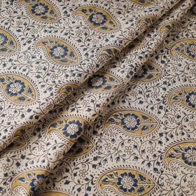 Beige - Pedana Kalamkari Block Printed Cotton Fabric
