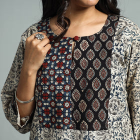  Pedana Kalamkari Block Printed Cotton Kurta with Palazzo Set 