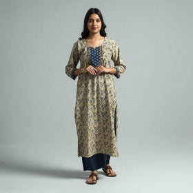  Pedana Kalamkari Block Printed Cotton Kurta with Palazzo Set Online at iTokri.com