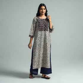  Pedana Kalamkari Block Printed Cotton Kurta with Palazzo Set 