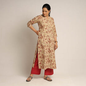Beige - Buy Pedana Kalamkari Block Printed Cotton Kurta with Palazzo Set 
