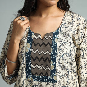  Pedana Kalamkari Block Printed Cotton Kurta with Palazzo Set 