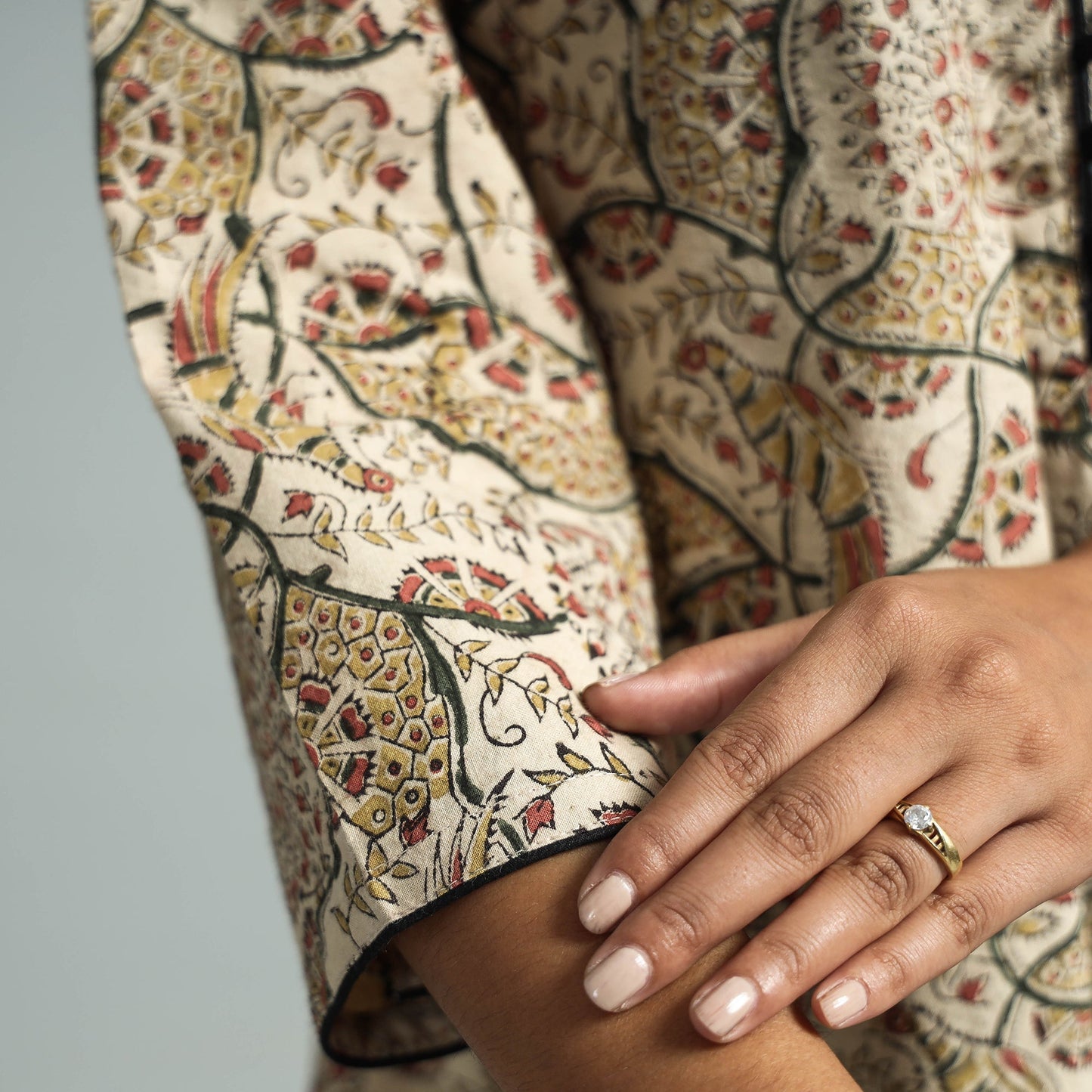  Pedana Kalamkari Block Printed Cotton Kurta with Palazzo Set 