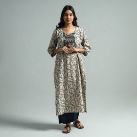  Pedana Kalamkari Block Printed Cotton Kurta with Palazzo Set 