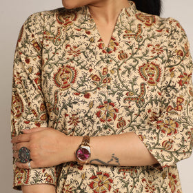  Pedana Kalamkari Block Printed Cotton Kurta with Palazzo Set 
