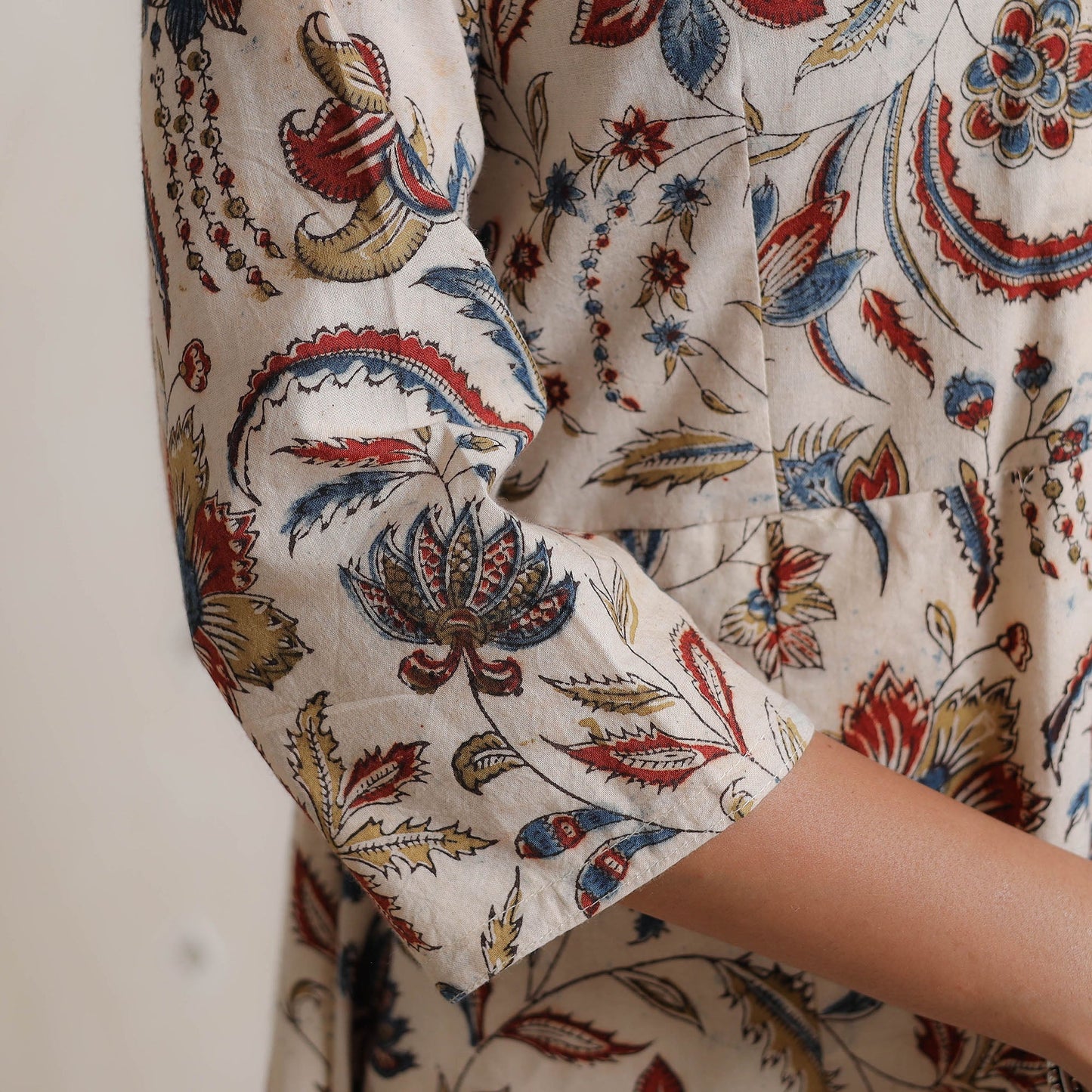 Buy Pedana Kalamkari Block Printed Cotton A-Line Kurta 02 Online at iTokri.com