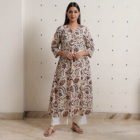 Buy Pedana Kalamkari Block Printed Cotton A-Line Kurta 02 Online at iTokri.com