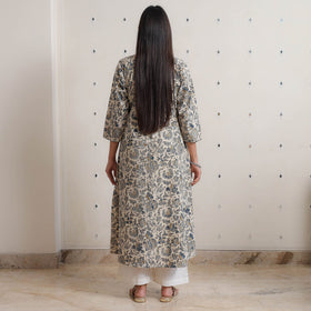 Buy Pedana Kalamkari Block Printed Cotton A-Line Kurta 10 Online at iTokri.com