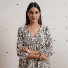 Buy Pedana Kalamkari Block Printed Cotton A-Line Kurta 10 Online at iTokri.com