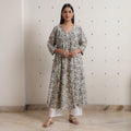 Buy Pedana Kalamkari Block Printed Cotton A-Line Kurta 10 Online at iTokri.com