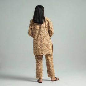 Beige - Buy Pedana Kalamkari Block Printed Cotton Co-Ord Set Online at iTokri.com