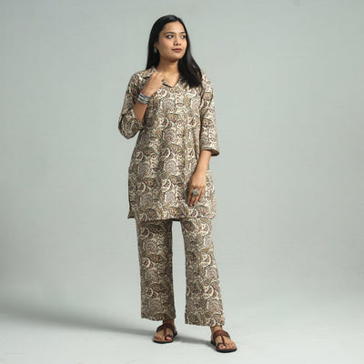 Buy Pedana Kalamkari Block Printed Cotton Co-Ord Set Online at iTokri.com