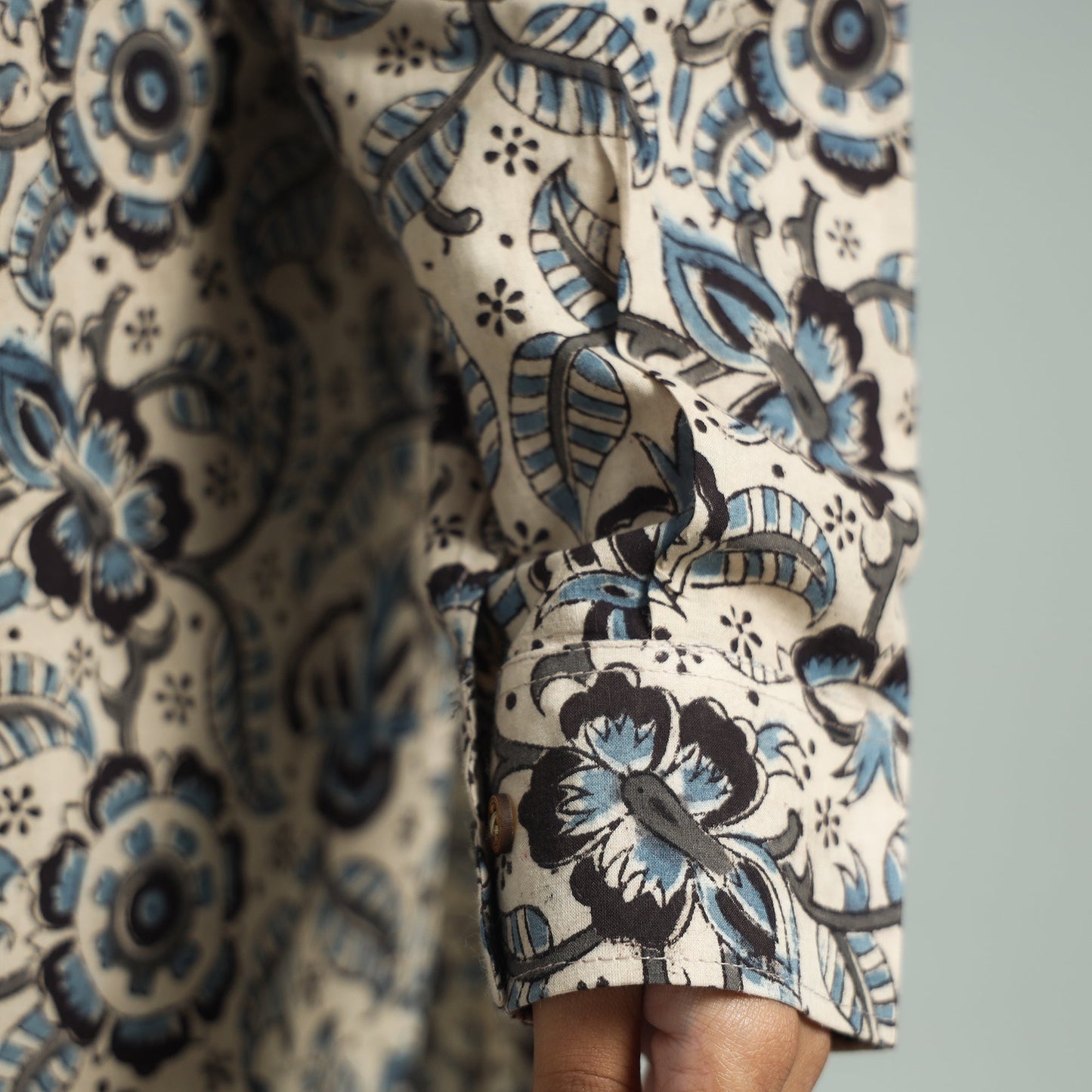 Beige - pedana kalamkari block printed cotton co-ord set