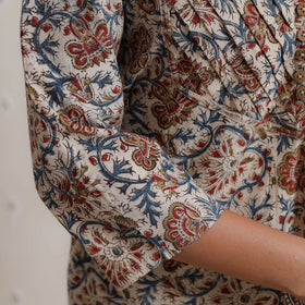 Buy Pedana Kalamkari Block Printed Cotton Pintuck Straight Kurta 13 Online at iTokri.com