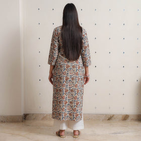 Buy Pedana Kalamkari Block Printed Cotton Pintuck Straight Kurta 13 Online at iTokri.com