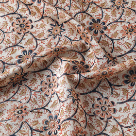 Beige Pedana Kalamkari Block Print Chanderi Silk Fabric