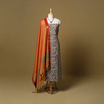 Pedana kalamkari cotton 2pc unstitched dress material