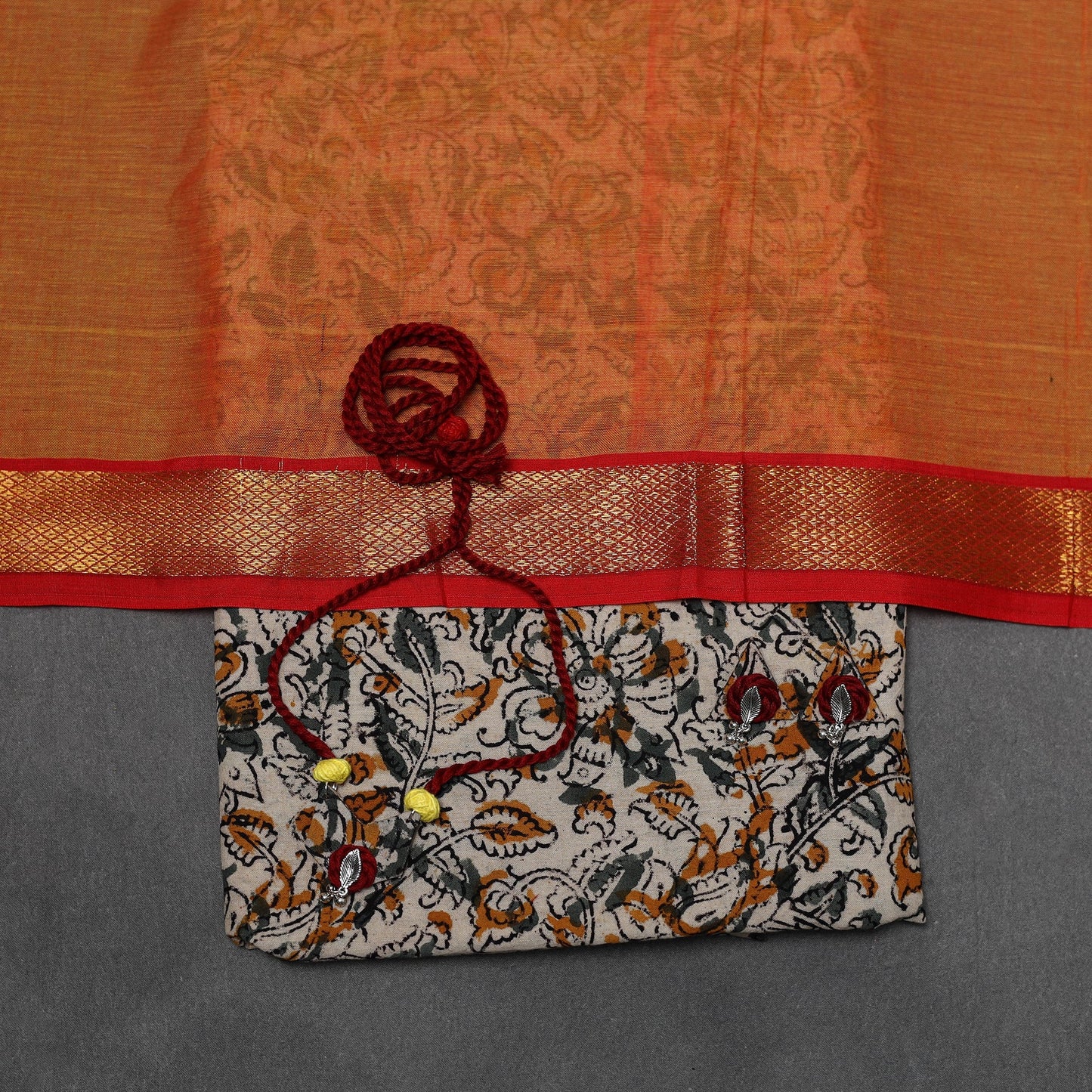 Pedana kalamkari cotton 2pc unstitched dress material