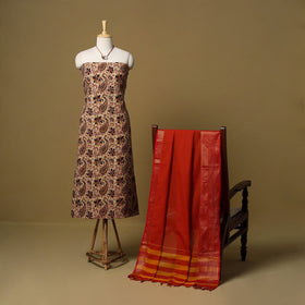 Pedana kalamkari cotton 2pc unstitched dress material