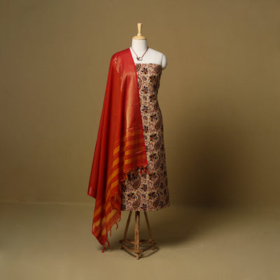 Pedana kalamkari cotton 2pc unstitched dress material