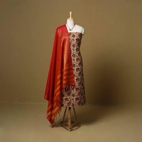 Pedana kalamkari cotton 2pc unstitched dress material